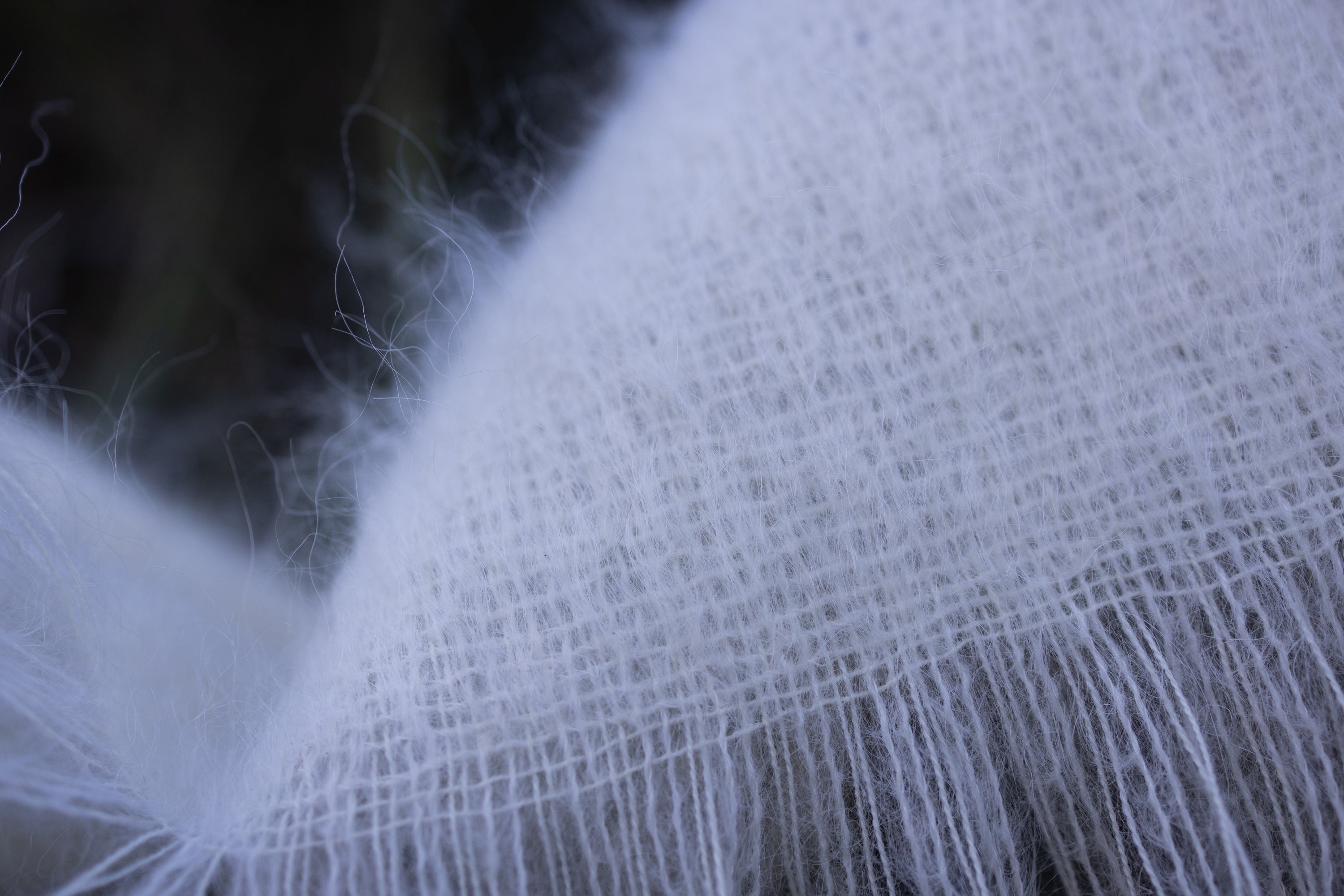 Mohair Throw Natural White