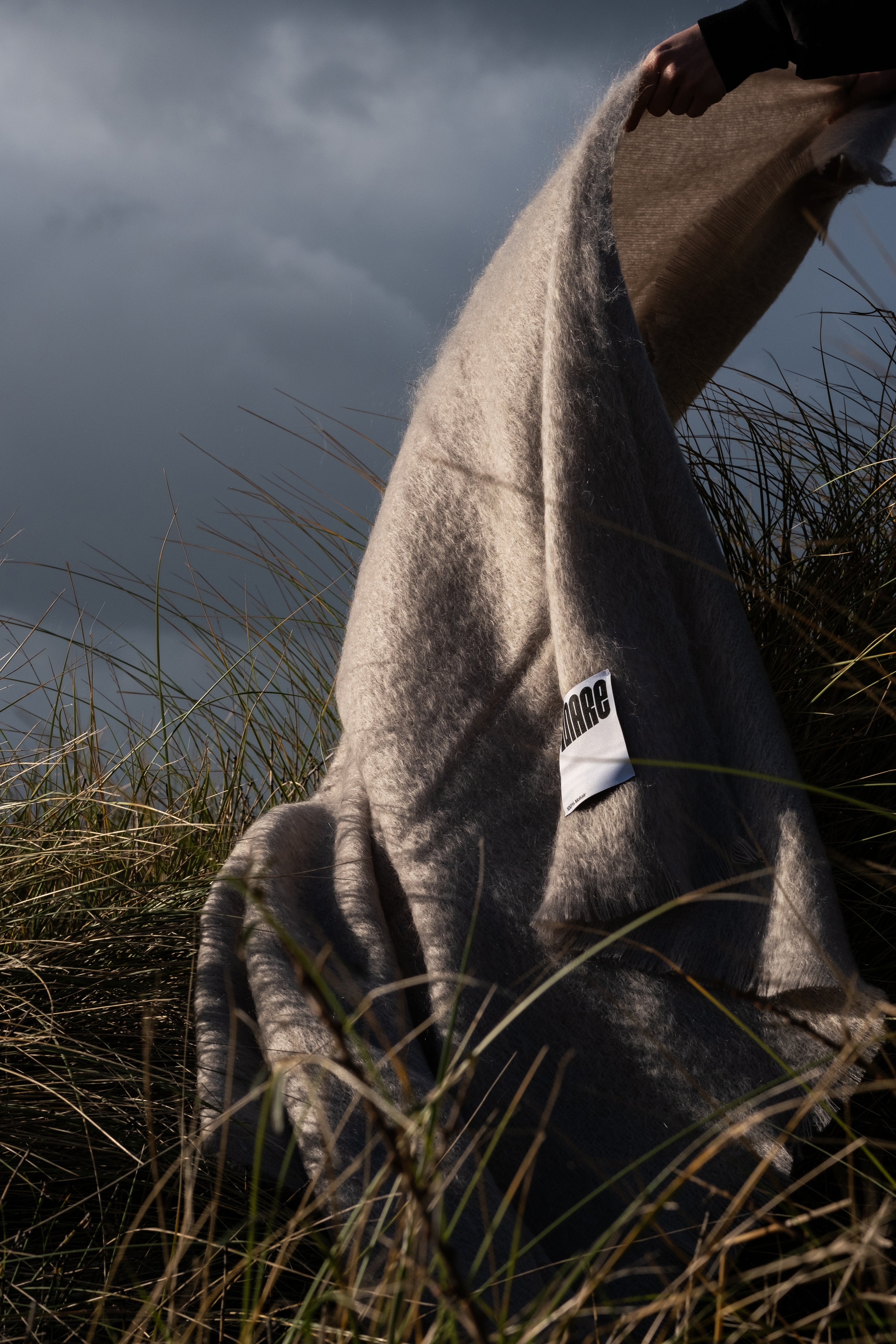 Mohair Throw Stone Grey